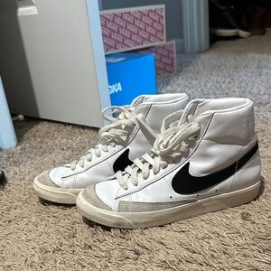 Nike High-Top Sneakers with Black Swoosh